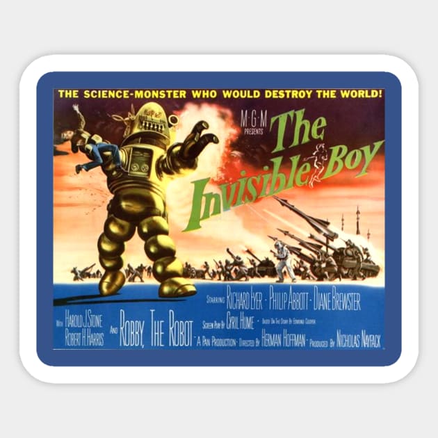 Classic Science Fiction Movie Poster - The Invisible Boy Sticker by Starbase79